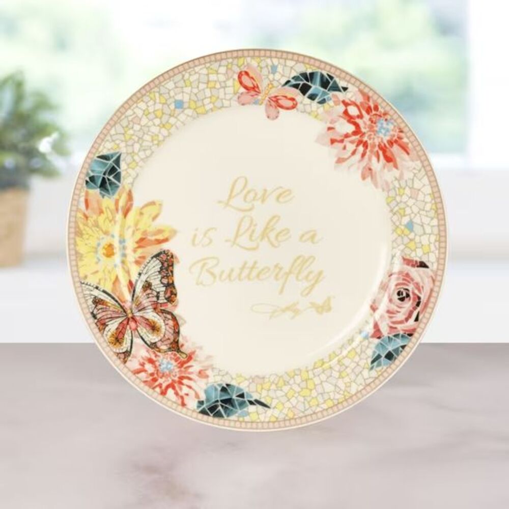 Dolly Parton Jeweled Mosaic 12in Love Is Like A Butterfly Serving Platter Plate